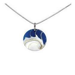 Colgante de Resina Circulo Azul
