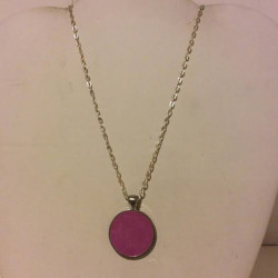 Colgante de Resina Círculo Rosa